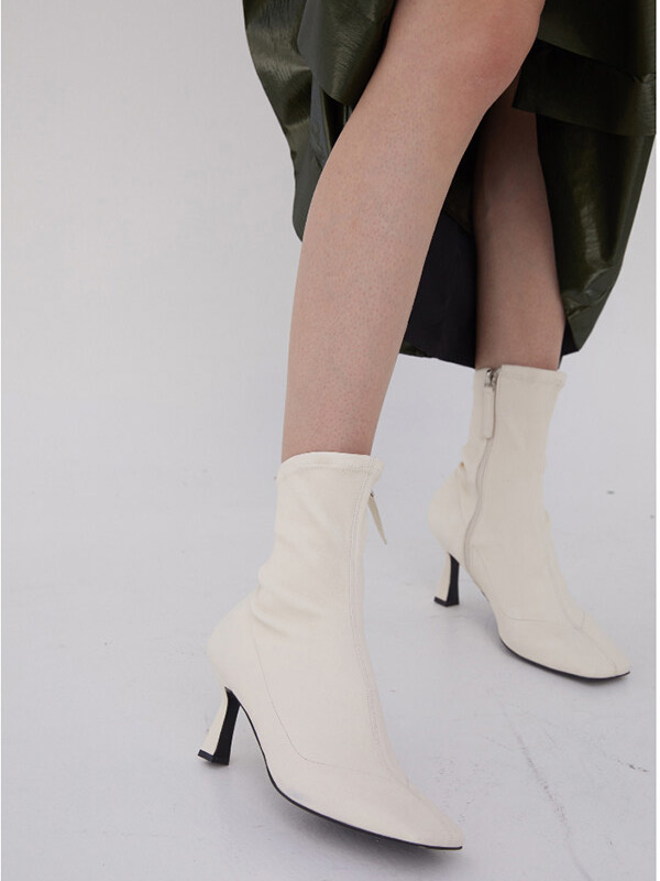 blanc sur blanc Anne Stretch Lamb Skin Boots