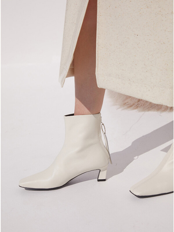 blanc sur blanc Bella Ankle Boots 5cm