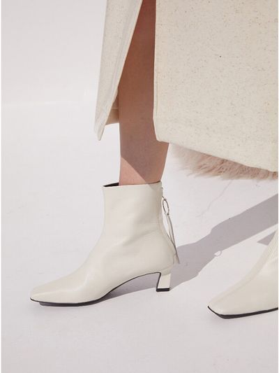blanc sur blanc Bella Ankle Boots 5cm