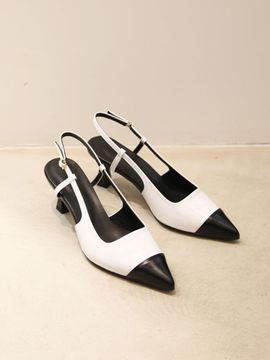 blanc sur blanc Celia Slingback Pumps Leather_White