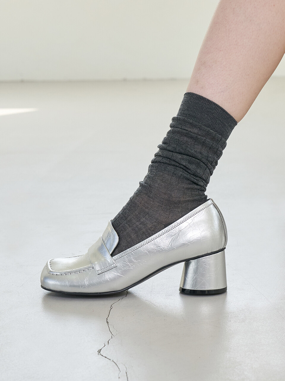 blanc sur blanc Clement Loafers Leather_Silver