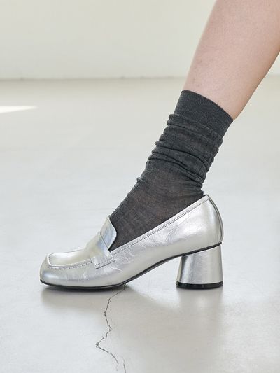 blanc sur blanc Clement Loafers Leather_Silver