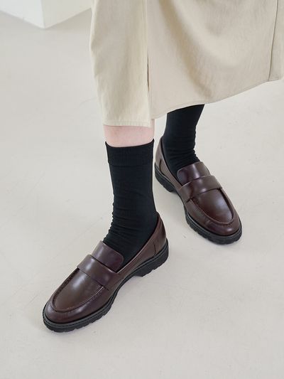 blanc sur blanc Harper Loafers Leather_Burgundy