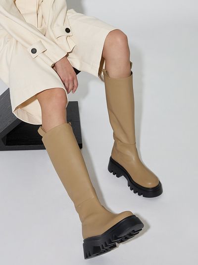 blanc sur blanc Karim Long Boots_Beige