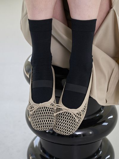 blanc sur blanc Lumi Ballet Flats Mesh_Beige