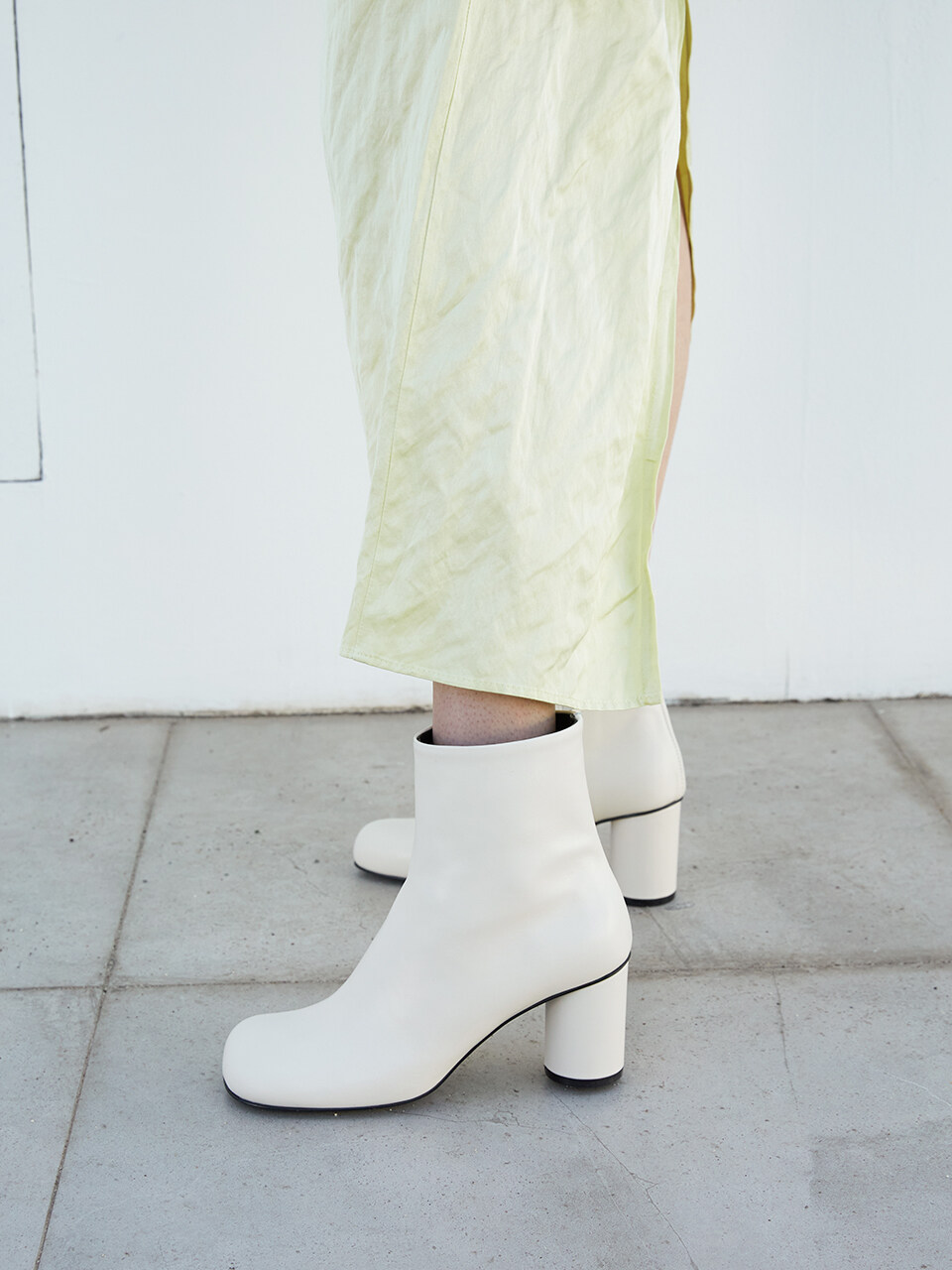 blanc sur blanc Luna Ankle Boots Leather 7cm