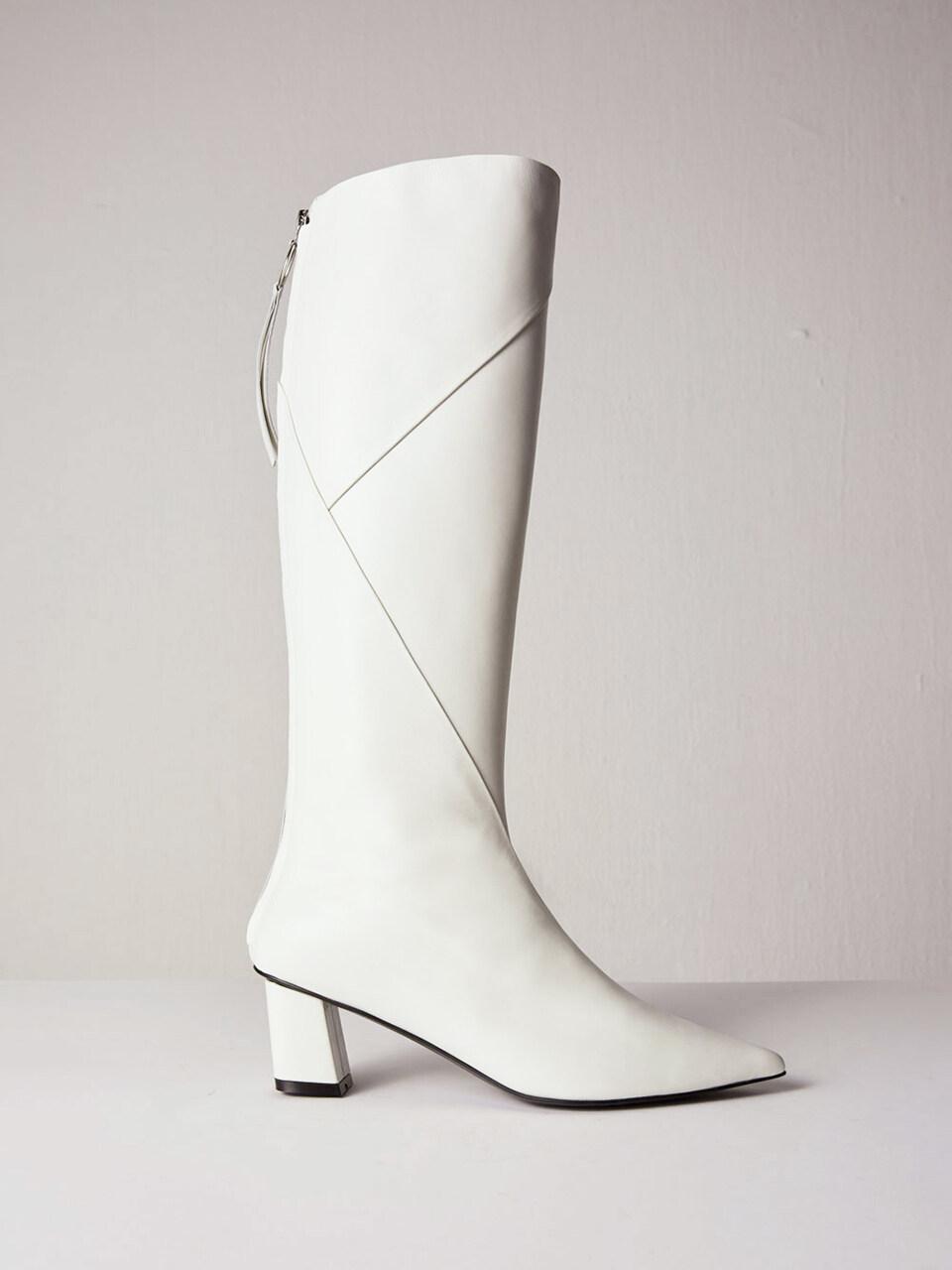 blanc sur blanc Magot Long Boots Leather