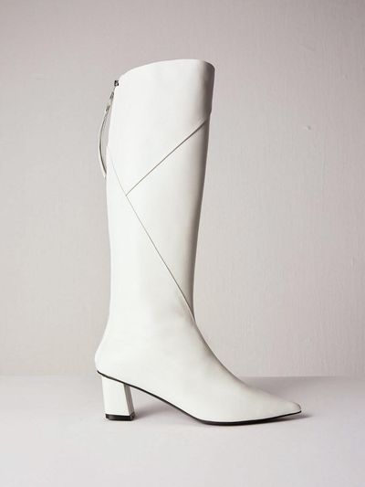 blanc sur blanc Magot Long Boots Leather