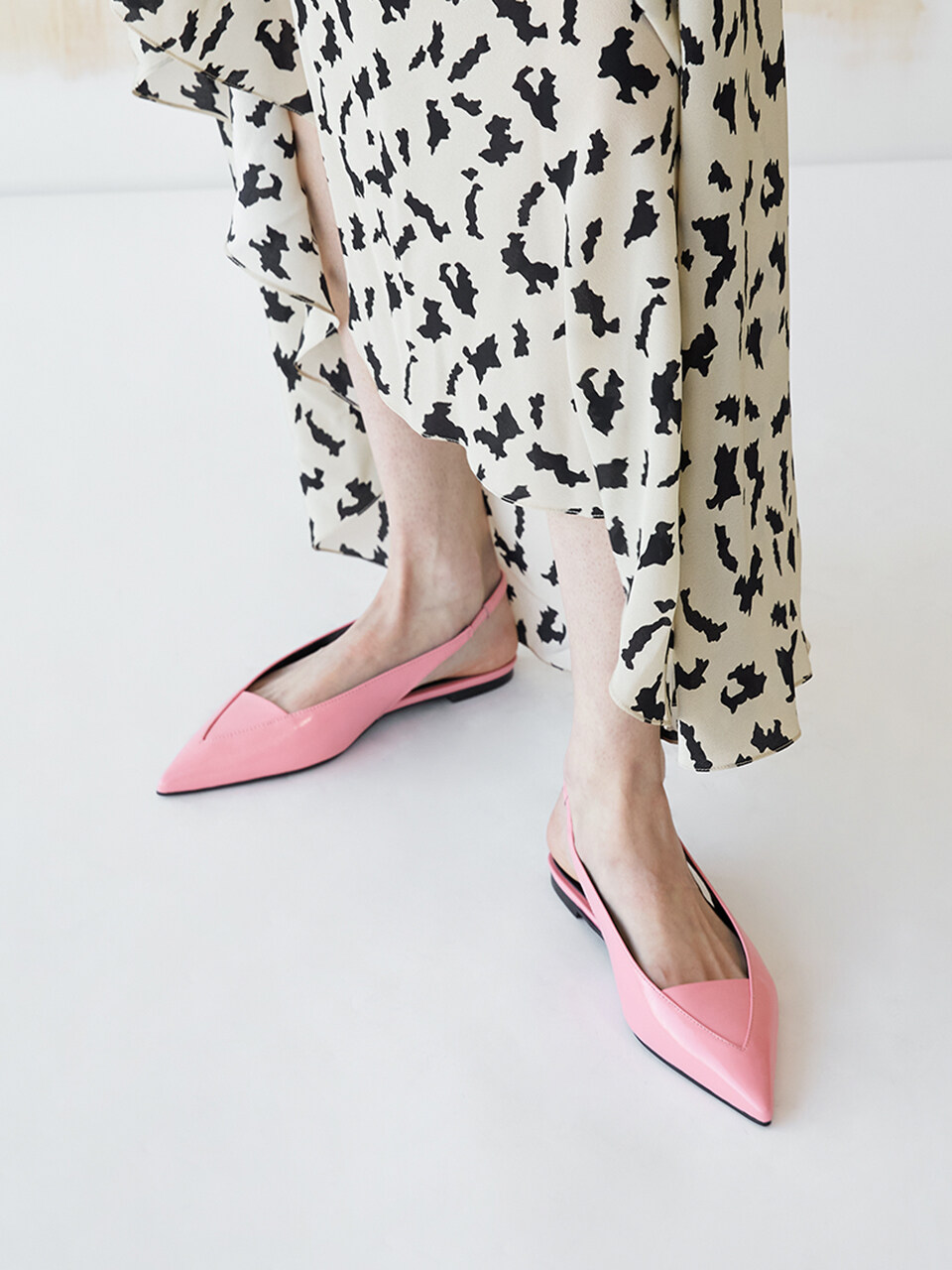blanc sur blanc Nana Slingback Flats_Leather Pink