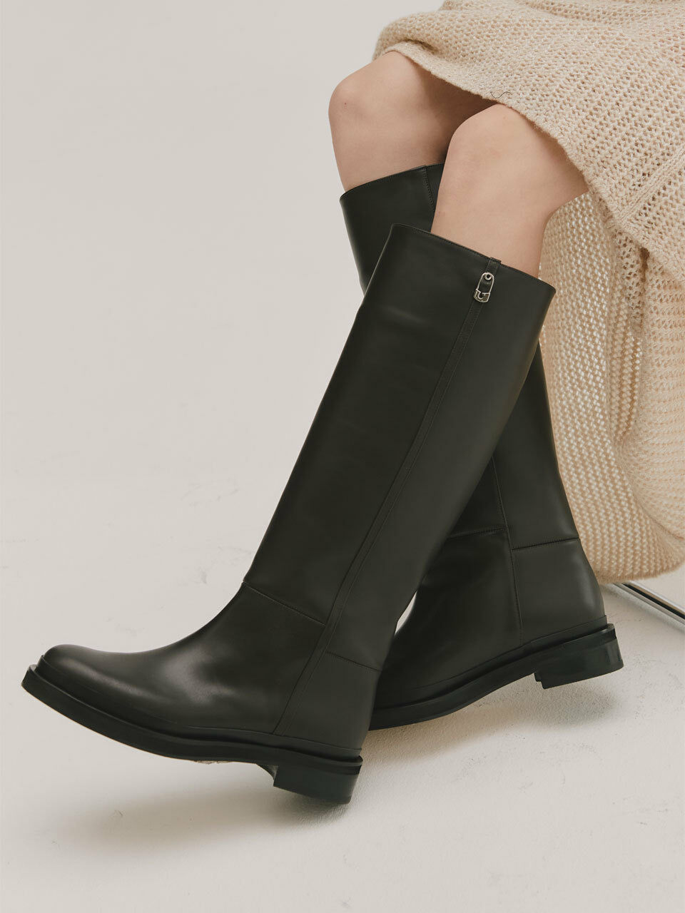 BLANC TOE Classic Riding Boots - Dark Brown (B21F46)