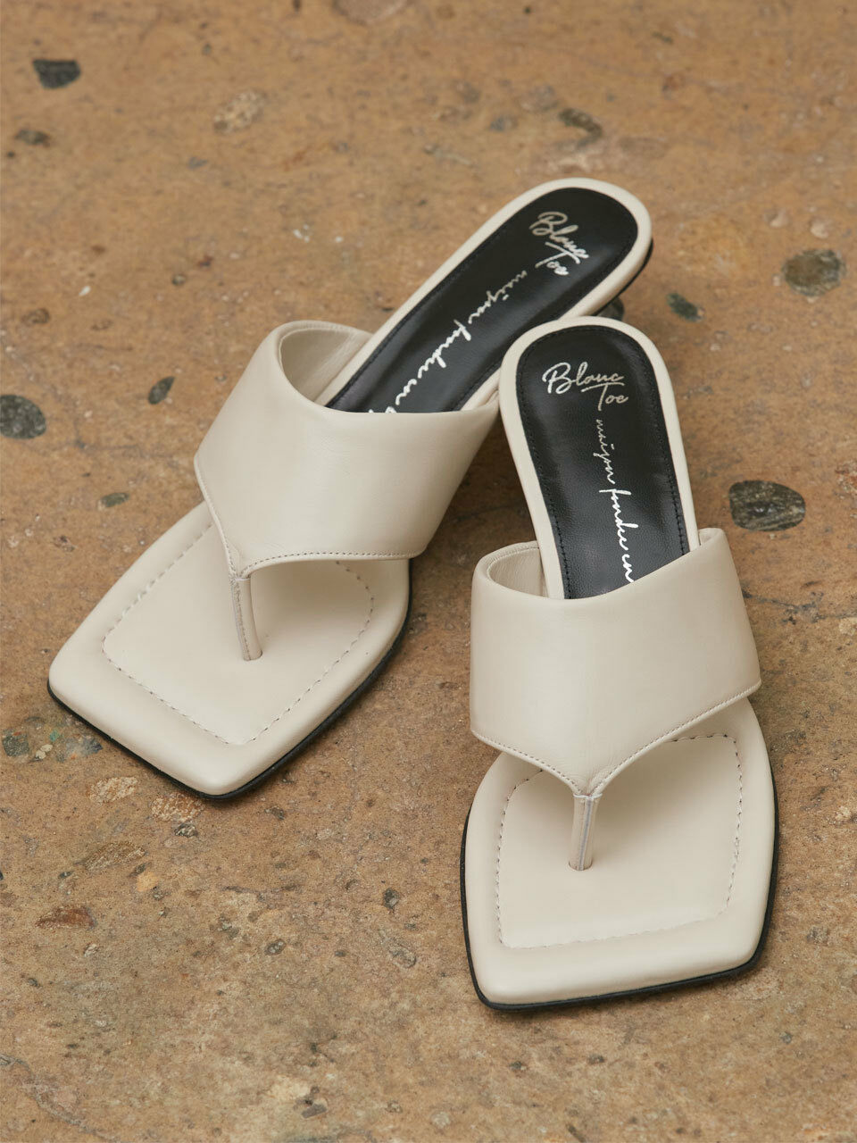 BLANC TOE Flip Flop Heel_Cream
