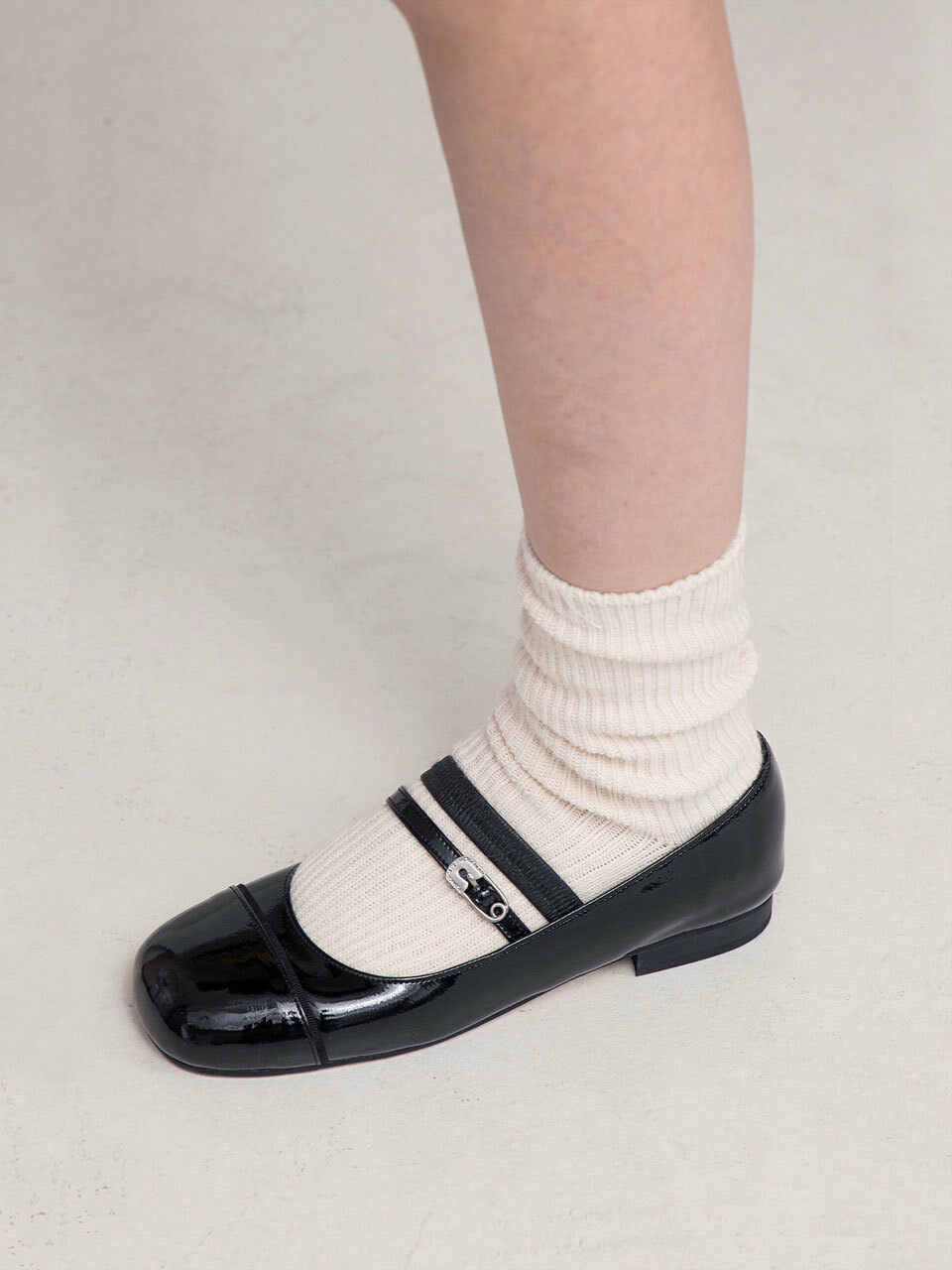 BLANC TOE Mary Jane Flat B23S61_Black