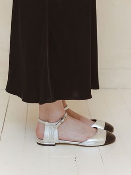 BLANC TOE Safety Pin Mary Jane Flats_Silver