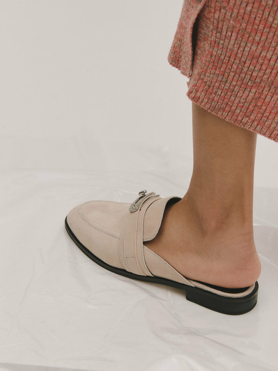 BLANC TOE Square Mule_Light Beige