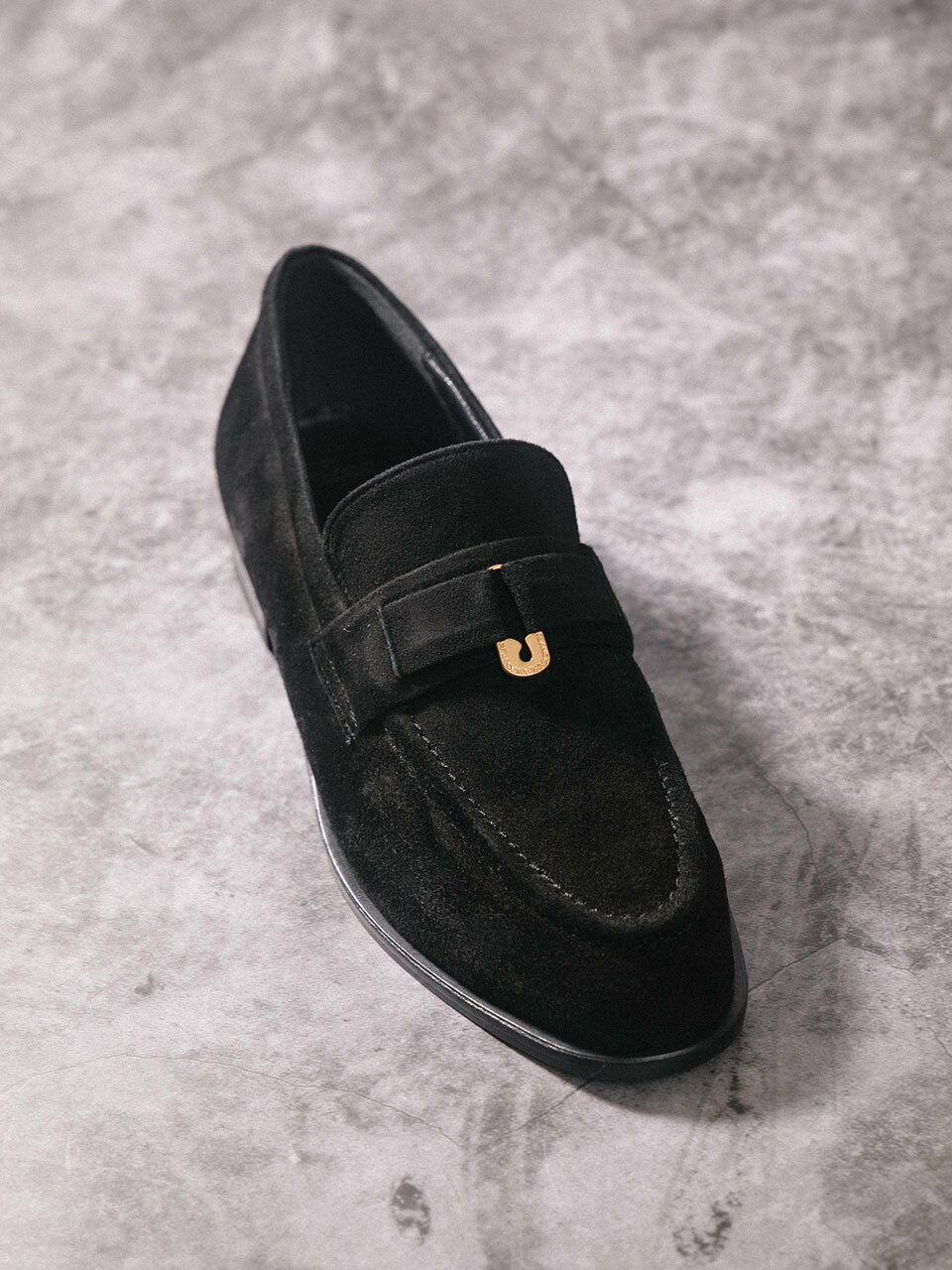 BLANC TOE Suede Loafer_Black