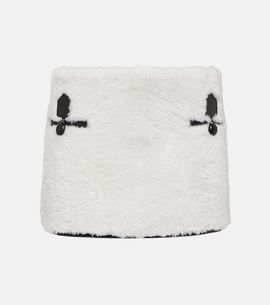 Blancha Blancha Leather-trimmed shearling miniskirt