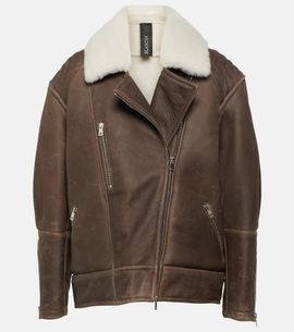 Blancha Blancha Shearling-trimmed leather jacket