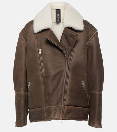Blancha Blancha Shearling-trimmed leather jacket