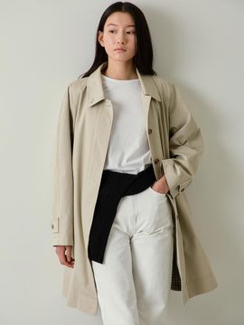 blank03 Belted Half Trench Coat [Beige]