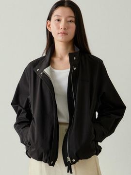 blank03 High Collar Blouson Jacket [Black]
