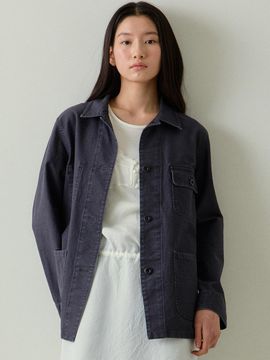 blank03 Washed French Work Blazer [Vintage Blue]