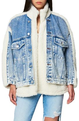 BLANKNYC BLANKNYC Denim & Faux Shearling Trucker Jacket
