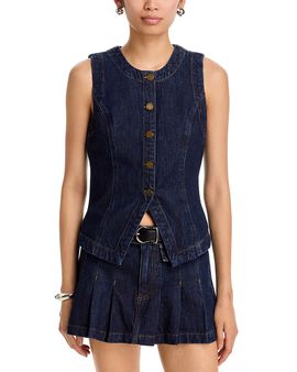 Blanknyc Blanknyc Denim Button Front Vest Top
