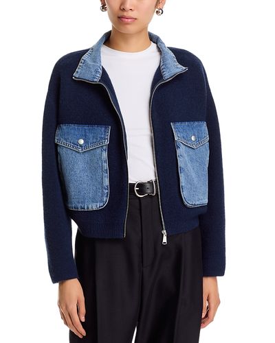 Blanknyc Blanknyc Denim Knit Mixed Media Sweater Shacket