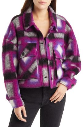 BLANKNYC BLANKNYC Plaid Crop Wool Blend Shacket