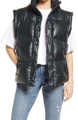 BLANKNYC BLANKNYC Quilted Faux Leather Puffer Vest