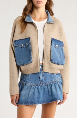 BLANKNYC BLANKNYC Sweater Denim Bomber Jacket