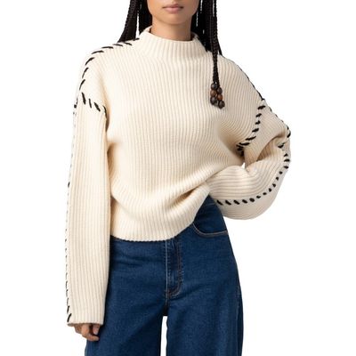 BLANKNYC BLANKNYC Whip Stitch Mock Neck Sweater