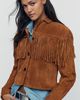 BLANKNYC Smoked Paprika Suede Fringed Jacket - 1