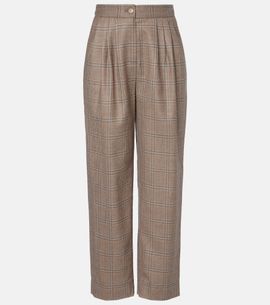 Blaze Milano Blazé Milano Glassy checked virgin wool straight pants