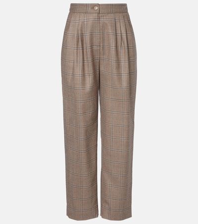 Blaze Milano Blazé Milano Glassy checked virgin wool straight pants