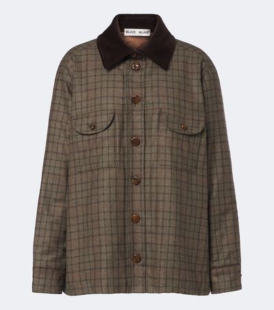 Blaze Milano Blazé Milano Olmida Berber checked wool and cashmere jacket