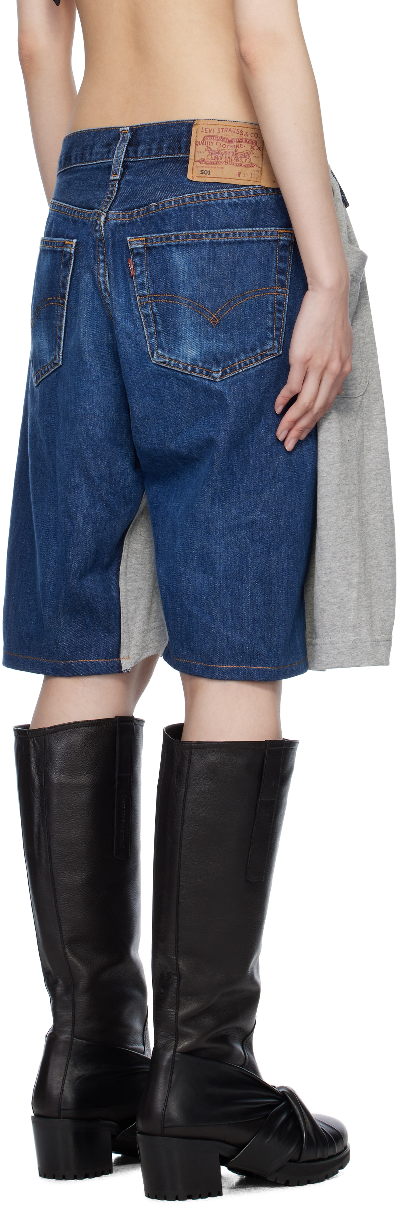 Bless - Gray & Blue Nº69 Overjogging Denim Shorts