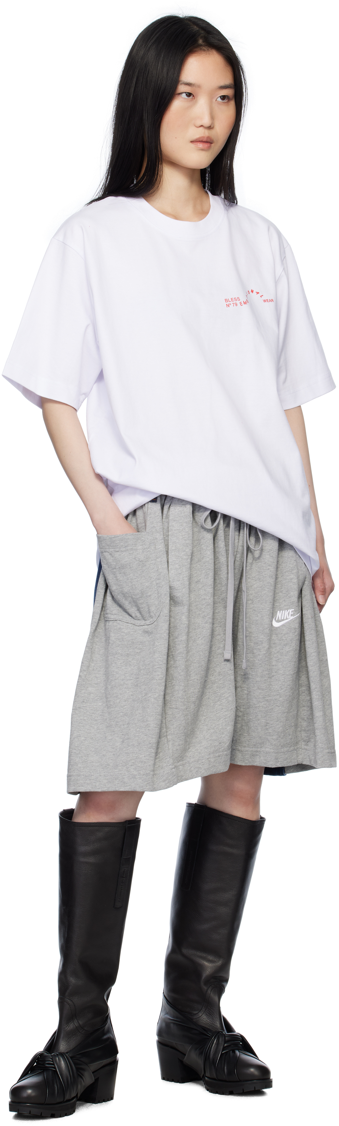 Bless - Gray & Blue Nº69 Overjogging Denim Shorts