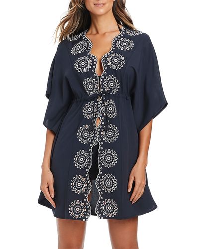 Bleu Rod Beattie Bleu Rod Beattie Open Front Caftan Swim Cover-Up