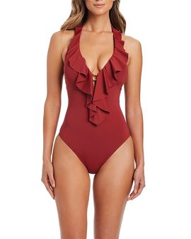 Bleu Rod Beattie Bleu Rod Beattie Plunge Halter Mio One Piece Swimsuit
