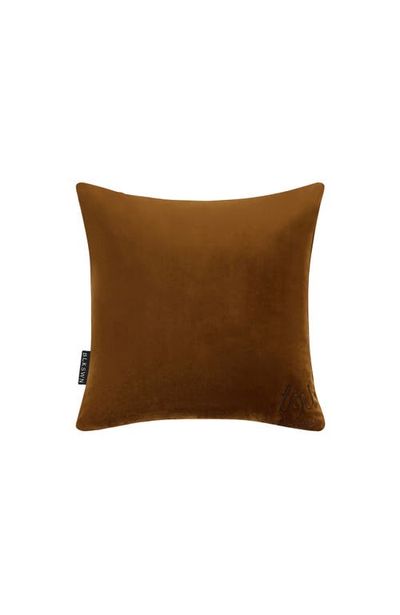 BLKSWN BLKSWN Bronze Velvet Logo Decorative Cushion 