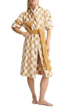 BLKSWN BLKSWN Checkerboard Gold White Bath Robe