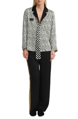 BLKSWN BLKSWN Feathers Black and White Unisex Long Pajama Set
