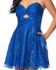 Blondie Nites Blondie Nites Cutout Detail Glitter Mesh Strapless Cocktail Minidress - 4
