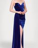 Blondie Nites Blondie Nites Drape Strapless Velvet Gown - 3