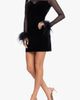 Blondie Nites Blondie Nites Feather Detail Long Sleeve Illusion Lace & Velvet Cocktail Minidress - 3