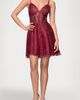 Blondie Nites Blondie Nites Glitter Illusion Lace-Up Fit & Flare Dress - 1