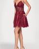 Blondie Nites Blondie Nites Glitter Illusion Lace-Up Fit & Flare Dress - 3