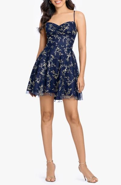 Blondie Nites Blondie Nites Glitter Lace Back Minidress