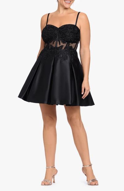 Blondie Nites Blondie Nites Lace Bodice Party Dress